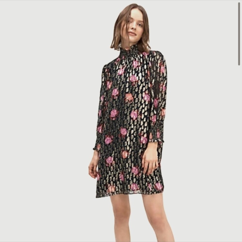 NWT Kate Spade Rose Garden Smocked Shift Dress